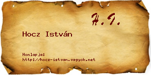 Hocz István névjegykártya